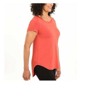 NWT Joan Vass Ladies' Satin Collar Blouse Top Terracotta Size M $55 C785